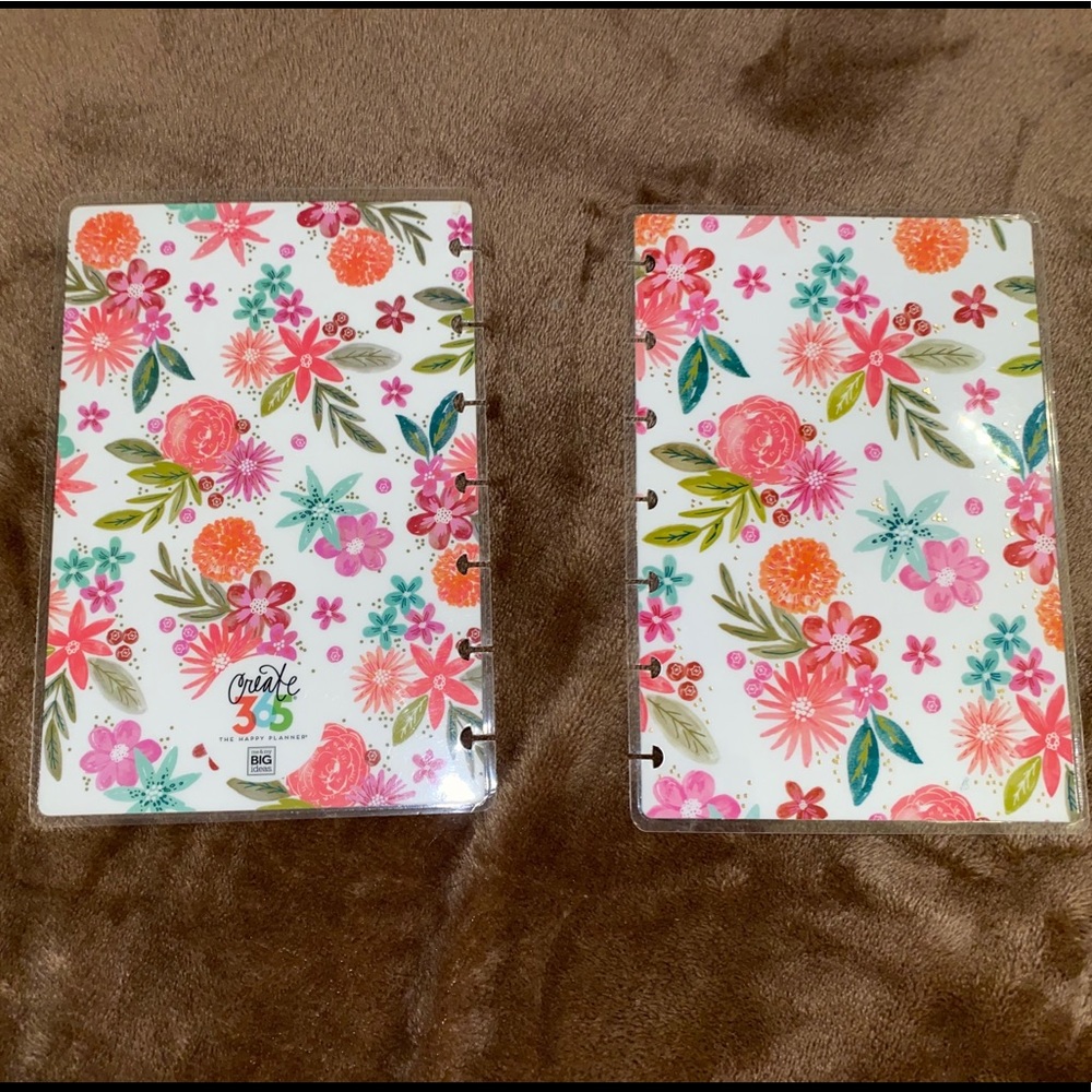 Happy Life Mini Planner, White/Floral -cover only